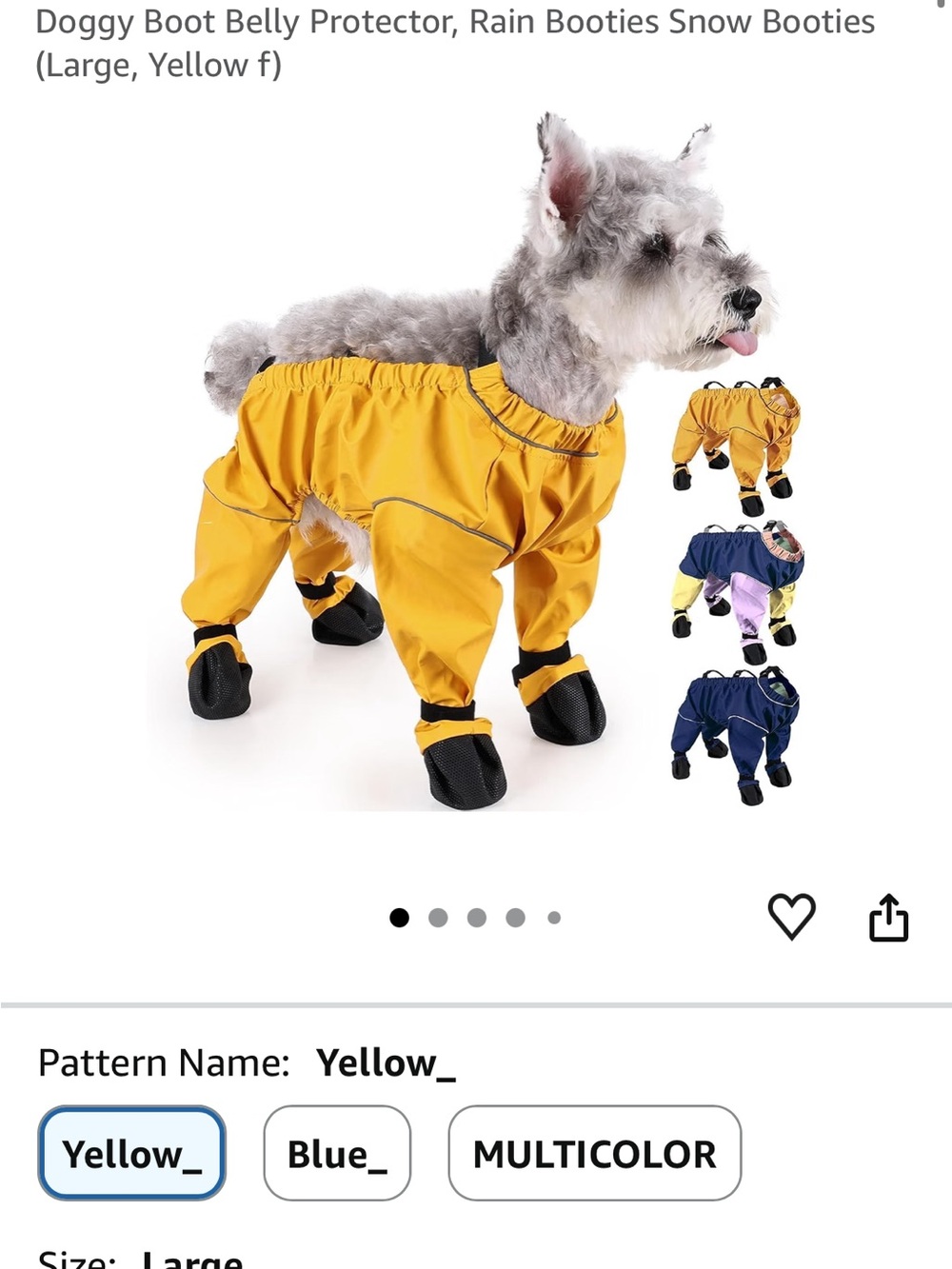 Yellow Waterproof Dog Rain Suit with Booties - All-Weather Protection